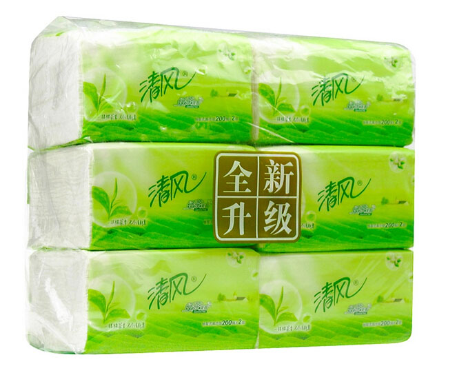 【畅购超市】清风抽纸 绿茶茉香抽取式面纸 200抽