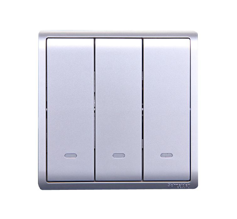 施耐德16ax 250v 带荧光指示三联双控开关