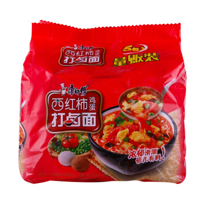 【食品】康师傅西红柿鸡蛋打卤面五连包,方便面 泡面 106g*5袋/包