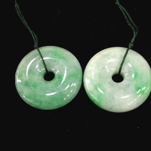 缘来有玉珠宝 满绿正阳绿天然平安扣翡翠3000/个