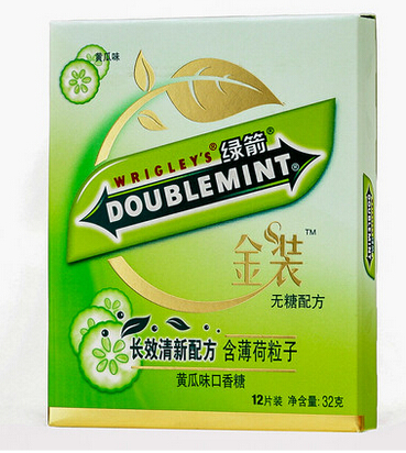 绿箭金装无糖口香糖12片 32g/板