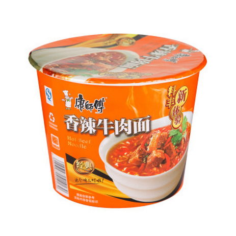 【食品】康师傅香辣牛肉面方便面,桶面 泡面 108g/桶