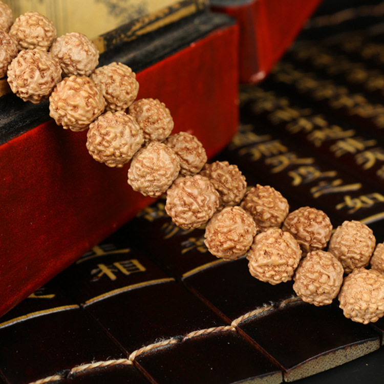 阿尤 尼泊尔五瓣盘龙纹小金刚 红皮 爆肉纹 108颗10mm菩提子金刚