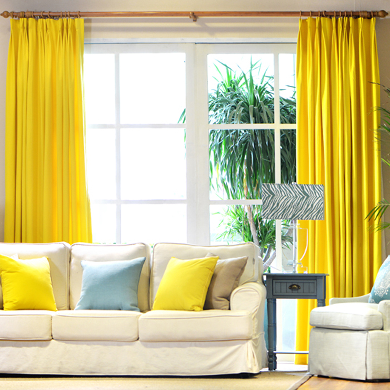 pulaca柠檬黄自由乡村系列窗帘