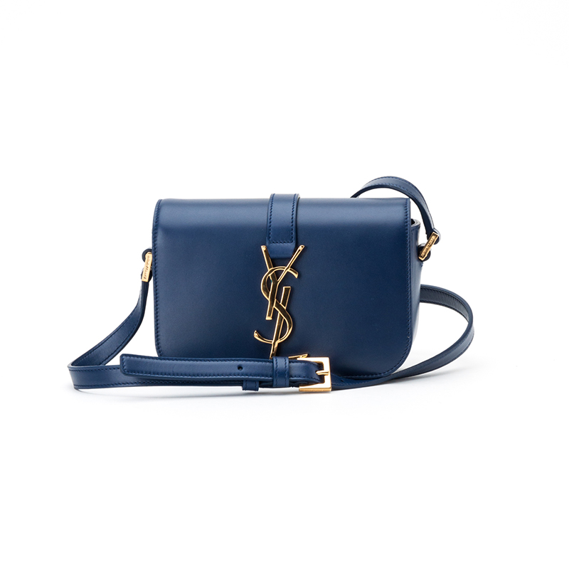 (预售)ysl 圣罗兰女士蓝色斜跨手提两用包