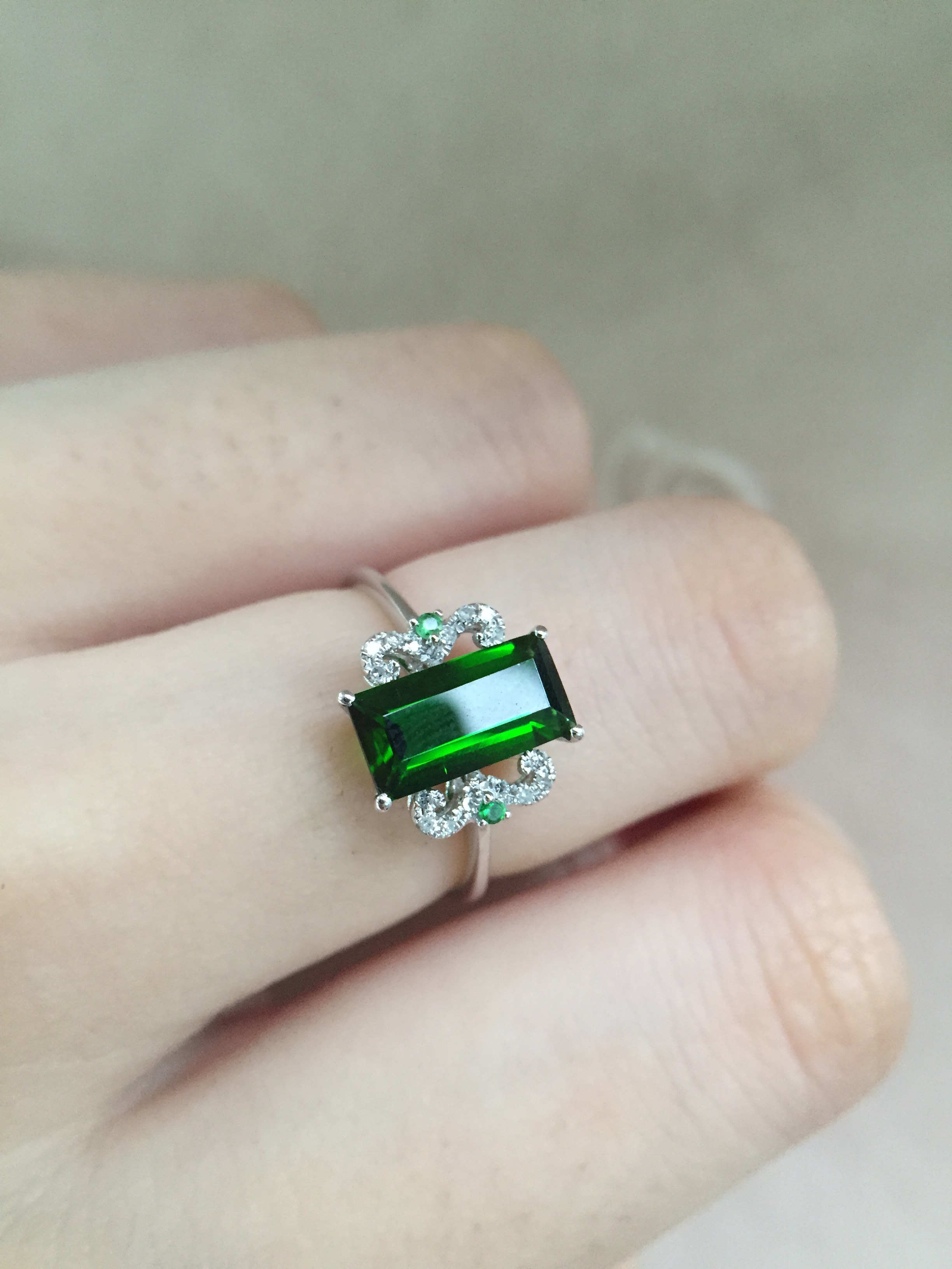 18k金透辉石戒指