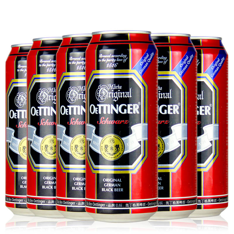 德国啤酒奥丁格黑啤酒 500ml*6听装
