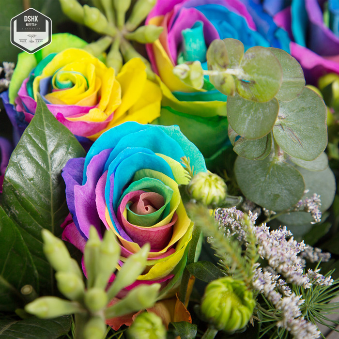 【七夕优惠专享】真爱唯一-厄瓜多尔彩虹玫瑰礼盒