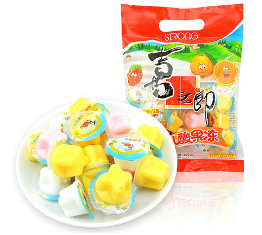 h 喜之郎果汁乳酸果冻495g/袋 布丁喜庆糖果零食