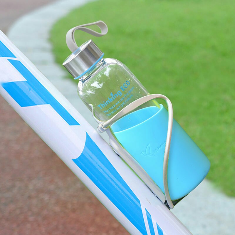 oneday玻璃杯创意透明耐热水杯带盖 防烫防漏车载旅行杯子情侣杯