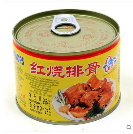 厦门特产古龙罐头食品 红烧排骨256g