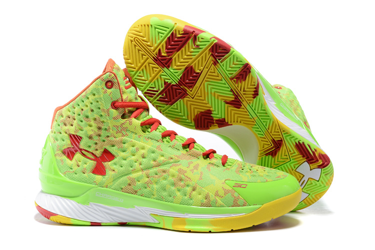 安德玛 库里1代 41-46 糖果色 荧光绿红