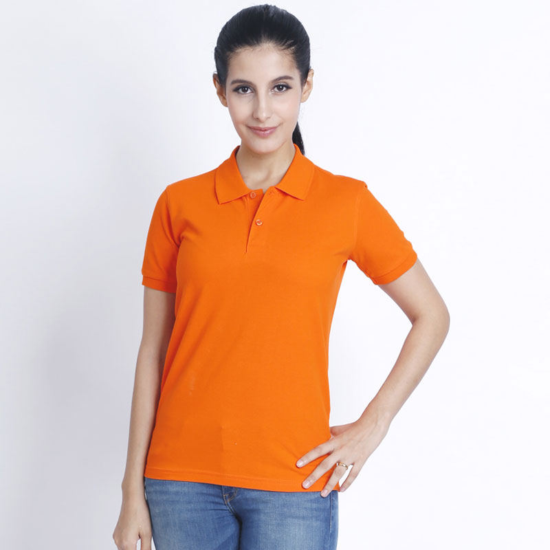 女士全棉纯色短袖工装polo衫p6ac70