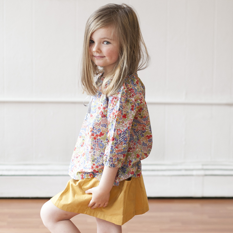 lnl小巴黎人 法国童装 2015秋装 女童经典纯棉碎花衬衫上衣七分袖