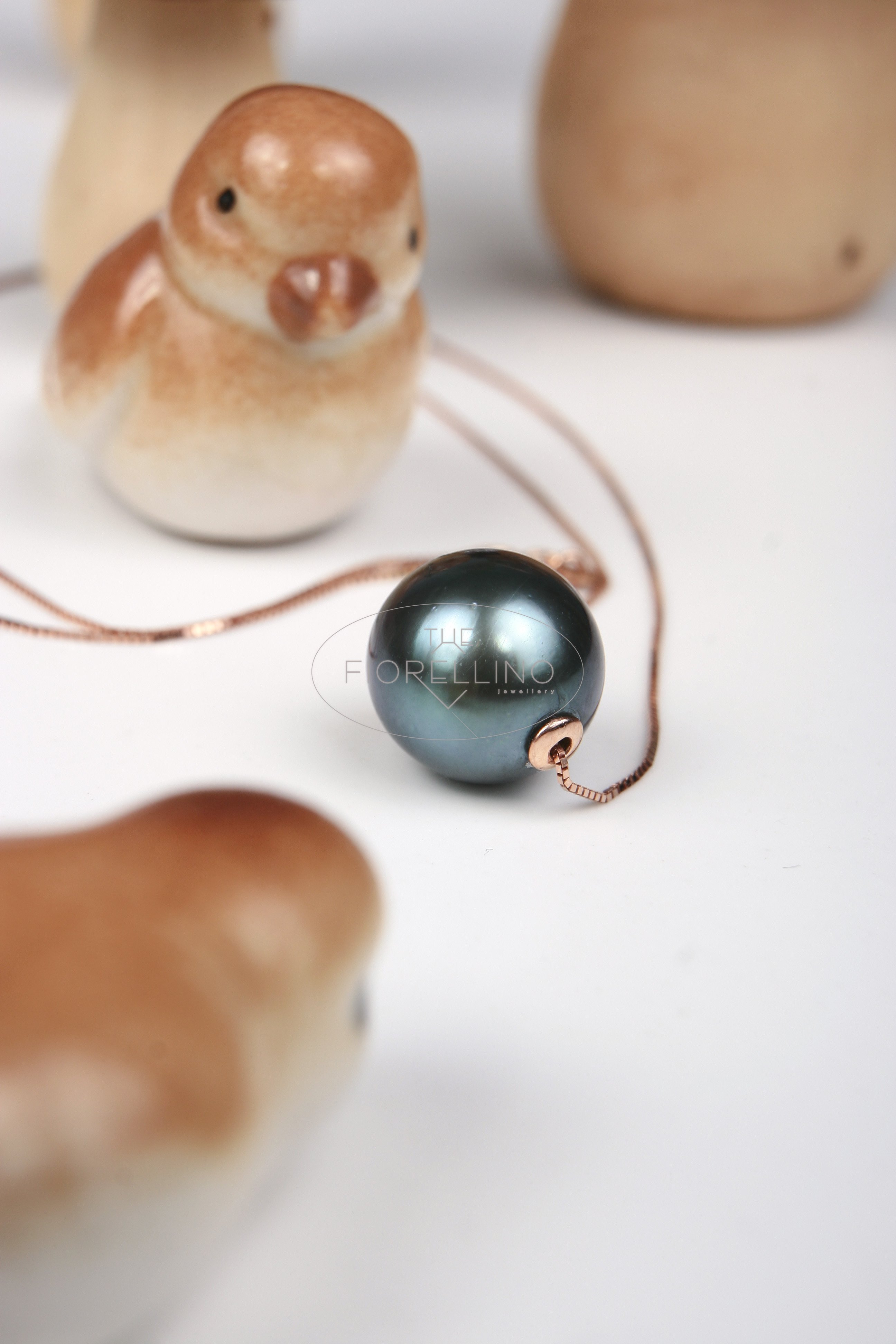 大溪地孔雀蓝珍珠项链