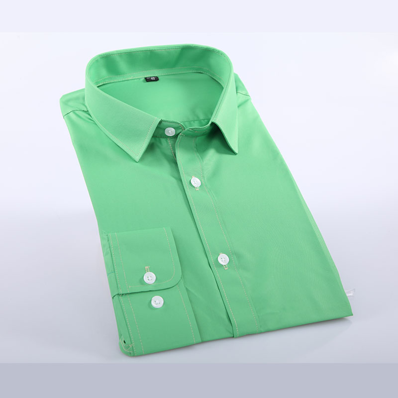 秋季男士伍沃正装衬衣 时尚商务深绿长袖休闲修身衬衫包邮