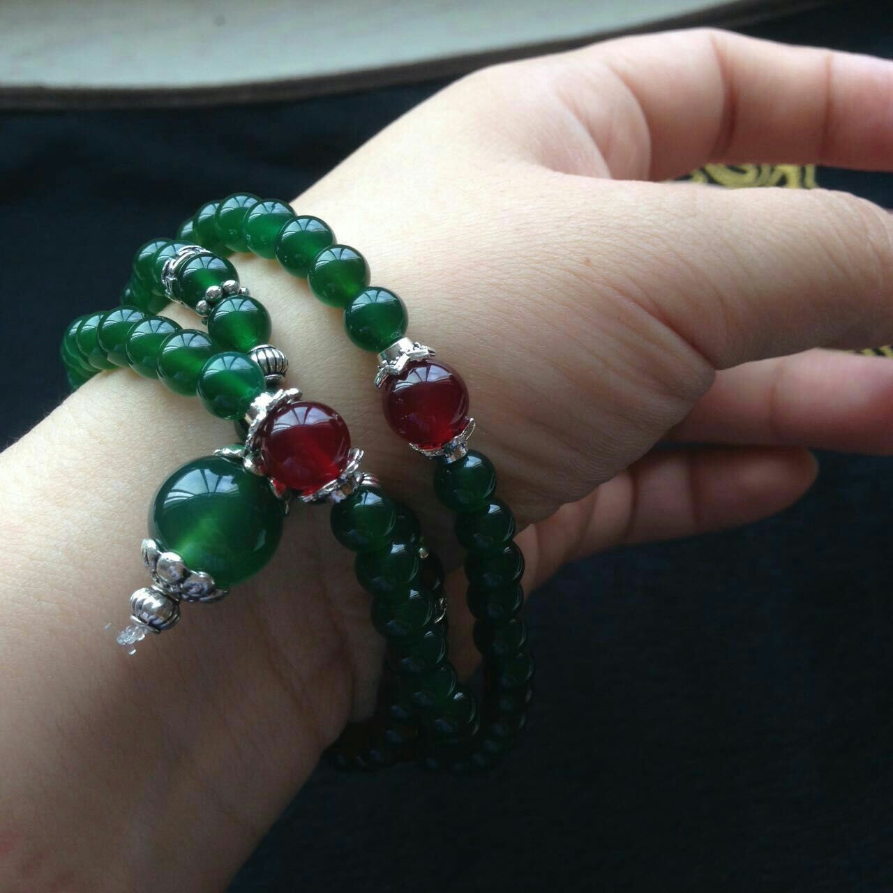 【穆微直供·伊珠轻奢】99绿玛瑙手串·泰斯比哈两用6mm!