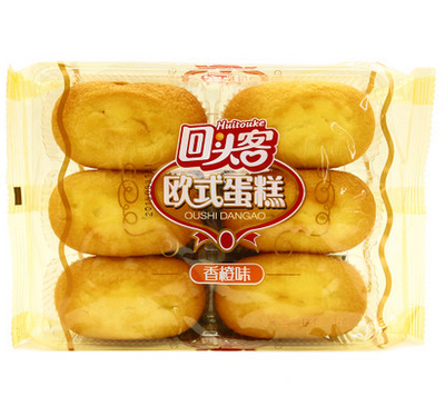 回头客欧式香橙蛋糕 鸡蛋蛋糕168克6枚装早餐面包