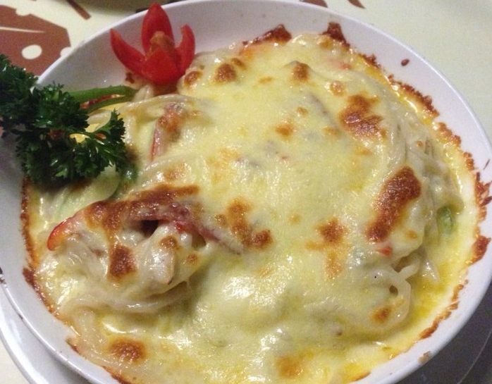 蘑菇培根焗意粉