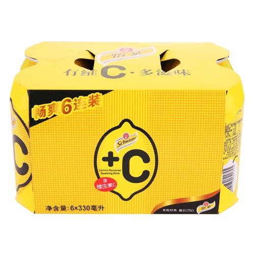 可口可乐 怡泉 c柠檬汽水 330ml*6罐