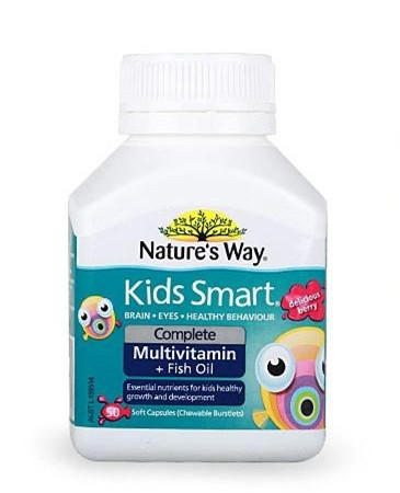 【包邮】澳洲 natures way 佳思敏儿童 复合维生素 鱼油 50粒