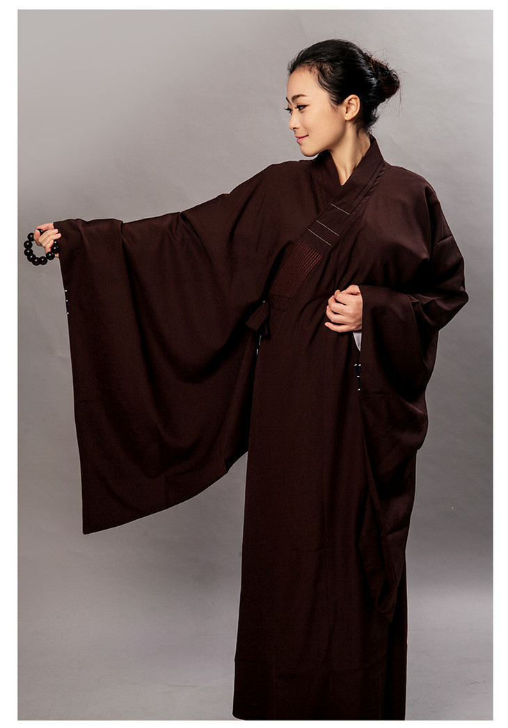 弘通 台麻纱不透明海青居士服男女海清僧服金黄咖啡黑色佛教用品