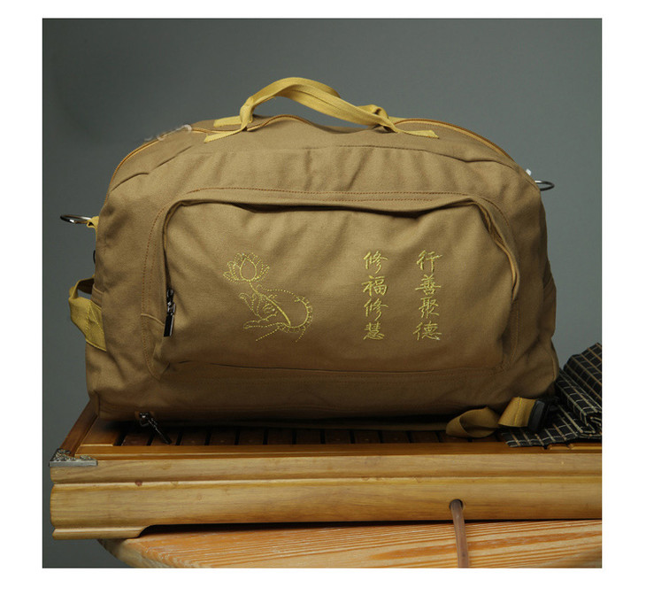乾辰#27-11佛教棉帆布居士包背包朝山袋佛包僧包香袋罗汉包禅修包