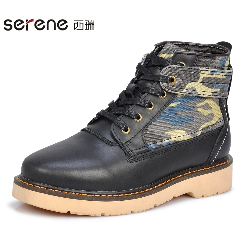 西瑞秋冬新品迷彩工装鞋耐磨短靴男英伦工装靴时尚沙漠靴潮流军靴3188