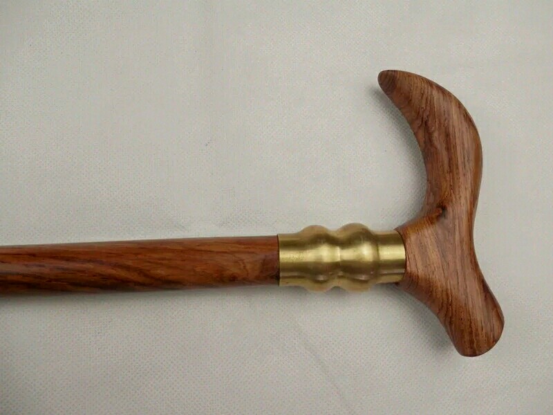 实木高档大叶黄花梨拐杖文明棍老人祝寿礼品