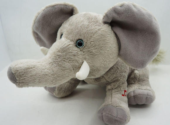 儿童早教智能玩具 嘴巴可动英语发声毛绒大象