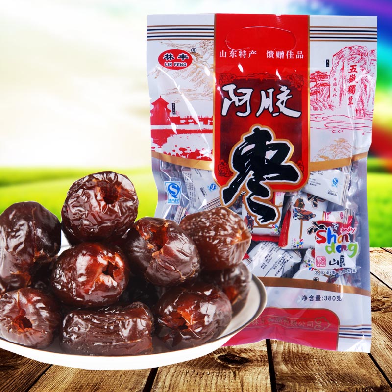 林丰 无核阿胶枣蜜枣 山东特产独立包装即食金丝小枣红枣批发 2袋