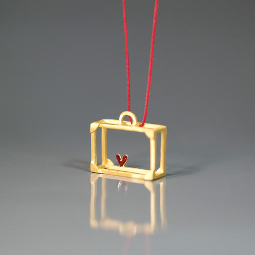 北京仓｜Kiss the Frog-Heart in Suitcase-旅行遇见爱 项链（金色）［希腊设计师］ 商品图0