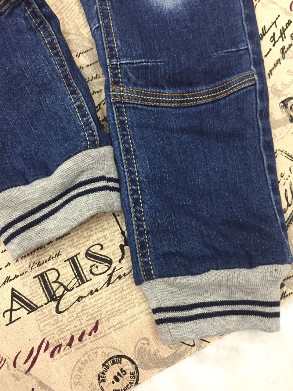 新品 男女童均可,砂洗弹力牛仔