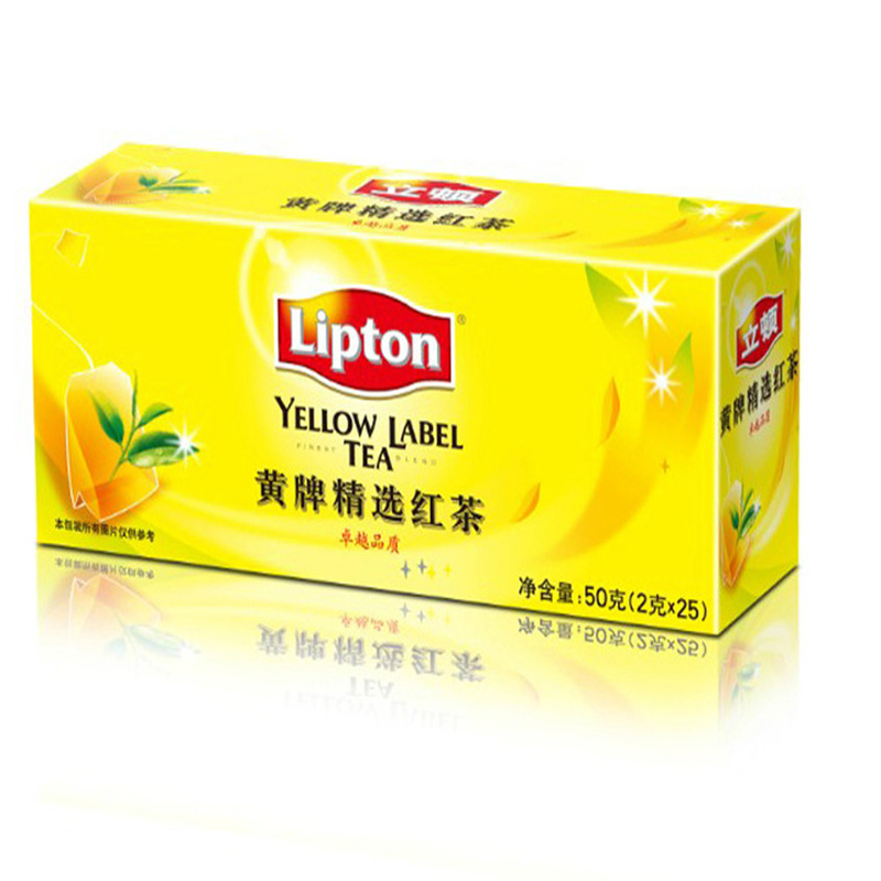 立顿黄牌精选红茶50g(2g*25袋) 盒装茶叶温润红茶包