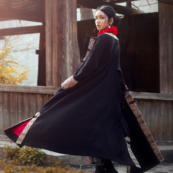花制作 墨唐 冬季新款原创设计民族风女装十字