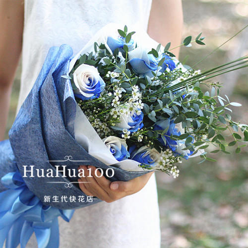 暖风丨11朵进口蓝玫瑰 商品图0