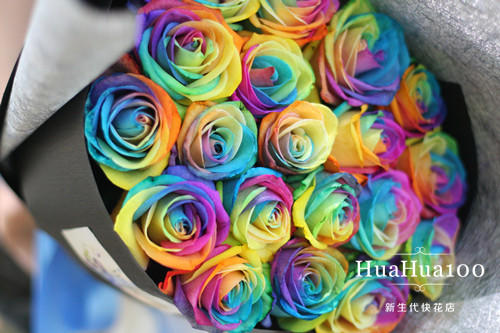 你是我的小星星丨19朵进口七彩玫瑰 商品图1