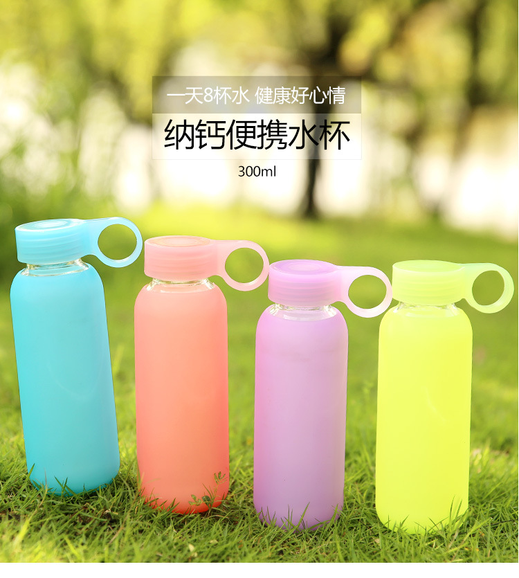 优质果冻色钠钙玻璃杯 300ml r-016