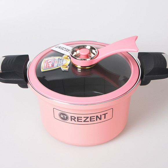 韩国进口REZENT 正品粉色 压力锅煤气电磁炉