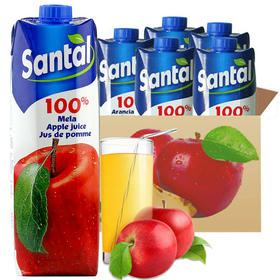 包邮意大利帕玛拉特苹果汁1l*6瓶鲜榨果汁