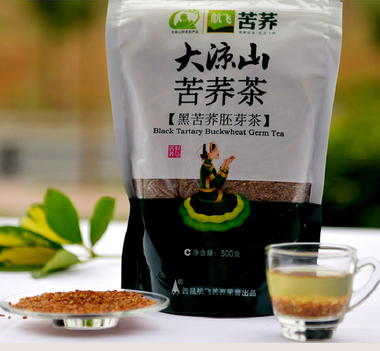 大凉山航飞黑苦荞胚芽茶500克袋装