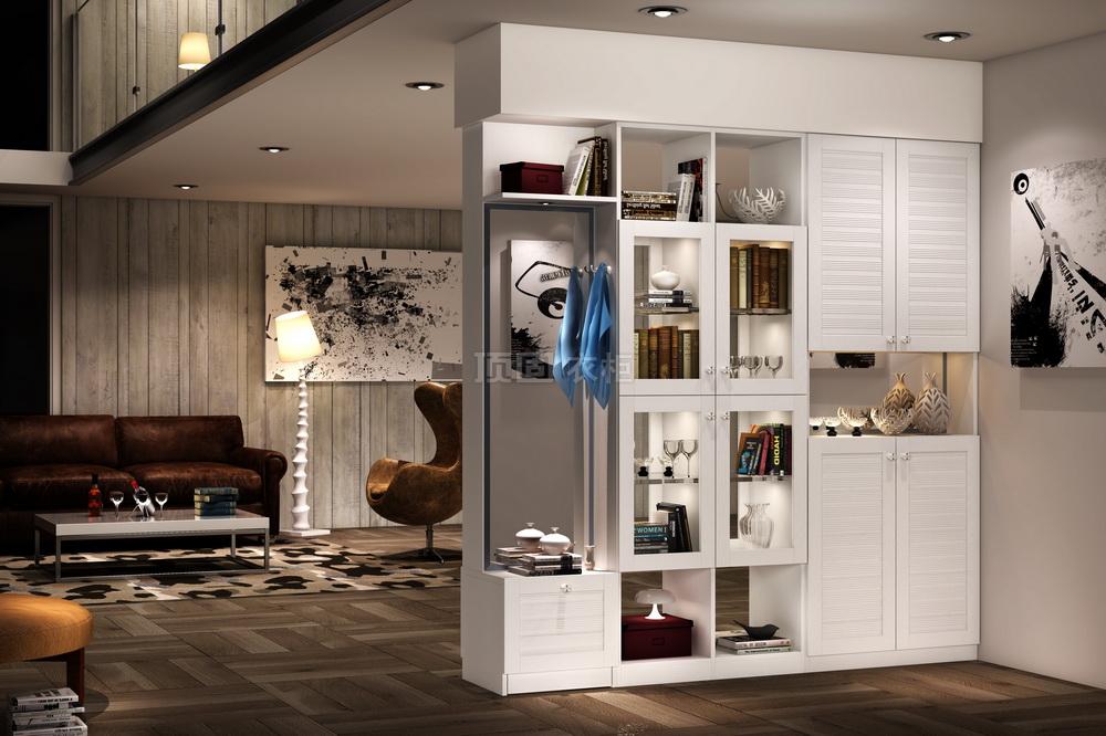 顶固衣柜 苏黎世白浮雕入户柜