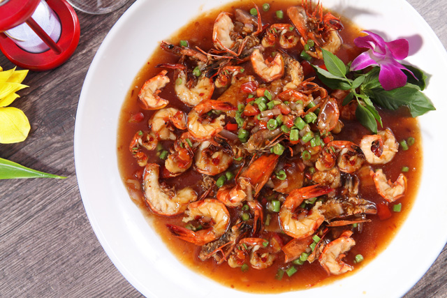 辣椒膏炒老虎虾