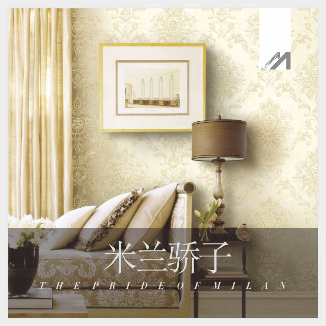 美客壁纸 客厅/餐厅卧室/欧式大马士革壁纸 可做现代风沙发背景墙
