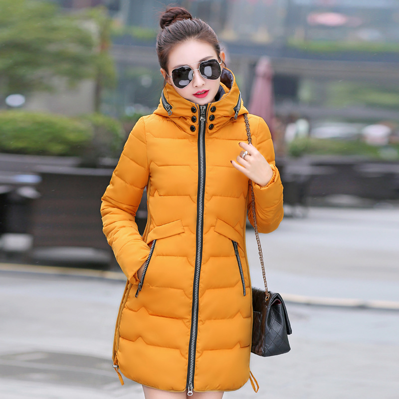 寒冰紫雨 中长款羽绒棉服女潮 女士羽绒棉中长款外套 女款韩版加厚