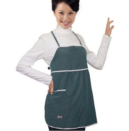 婷美加长款防辐射绿格围裙