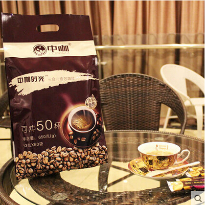 中咖 云南小粒咖啡 三合一速溶咖啡粉 原味50条袋装咖啡