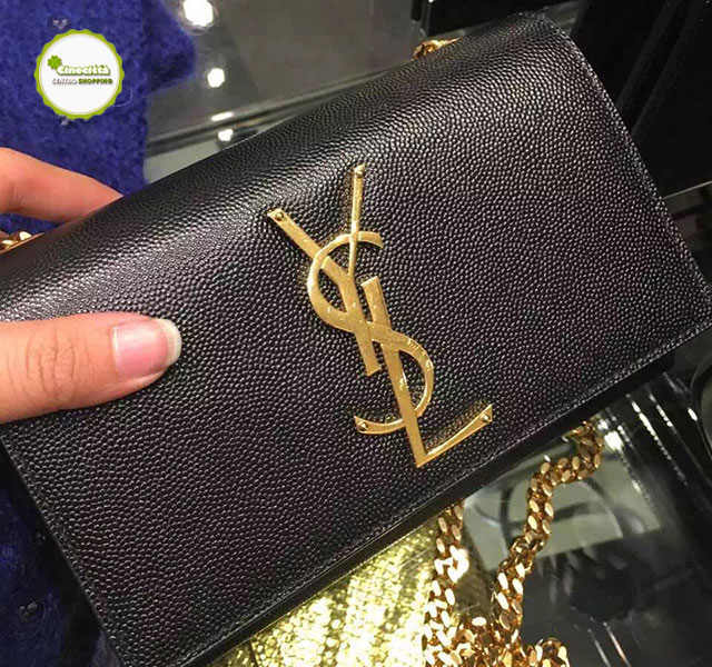 圣罗兰/slp 黑色 大logo 手拿包 (香港直供)