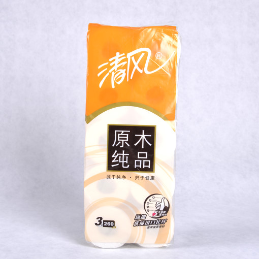 清风原木纯品卷纸180克*10卷/提