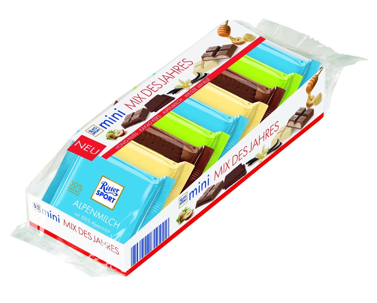 ritter sport 7种口味mini巧克力